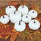 For Halloween and Thanksgiving parties, these 8 pieces of white artificial fake pumpkins are perfect as a table centerpiece or autumnal home decoration.